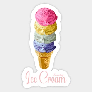 Ice Cream Cone Foodies Sticker